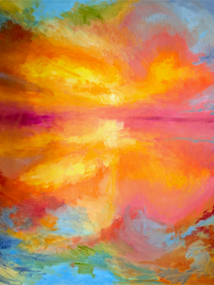 Peinture de paysage abstrait de Mathieu Clément